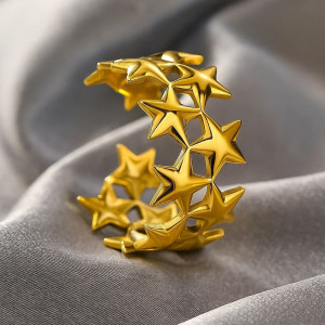 Кольцо медицинская сталь напыление золотом 1J12169CJJ Кольцо медицинская сталь напыление золотом 1J12169CJJ