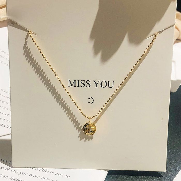 Цепочка стальная с напылением золотом круглый кулон J10161CJJ