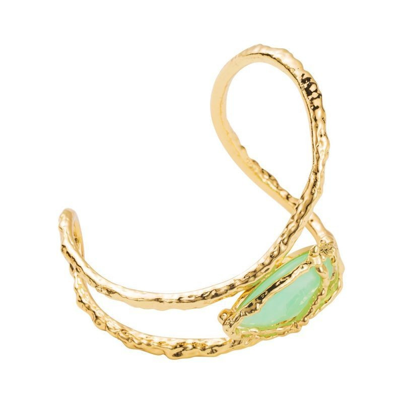 Браслет жесткий разомкнутый с крупными кристаллами CJG41974