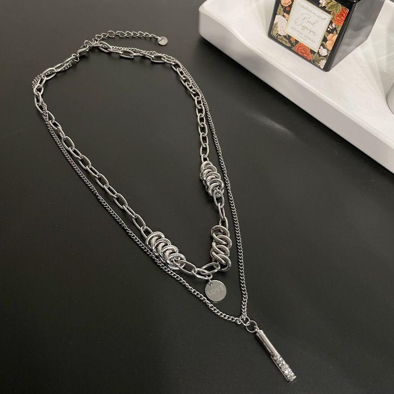 Многослойное колье с крупным каплевидным кулоном CJH67737