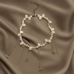 Воздушное колье из барочного жемчуга с подвесками 1J12225CJJ