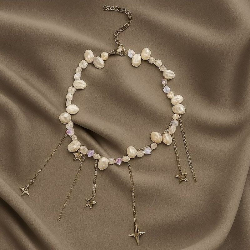 Воздушное колье из барочного жемчуга с подвесками 1J12225CJJ Воздушное колье из барочного жемчуга с подвесками 1J12225CJJ