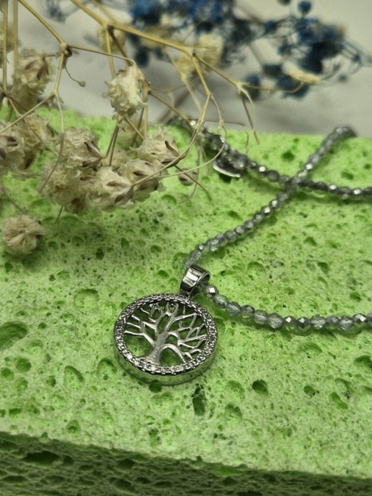 Бусы из бисера «Древо жизни» в ажурном круге J10733CJJ