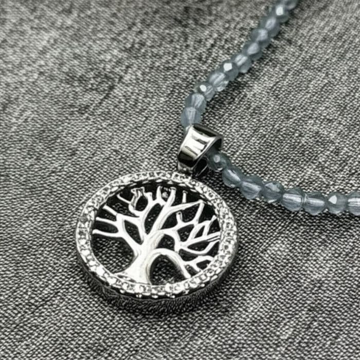 Бусы из бисера «Древо жизни» в ажурном круге J10733CJJ