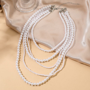 Многорядное колье из жемчуга с каскадным эффектом CJM16952