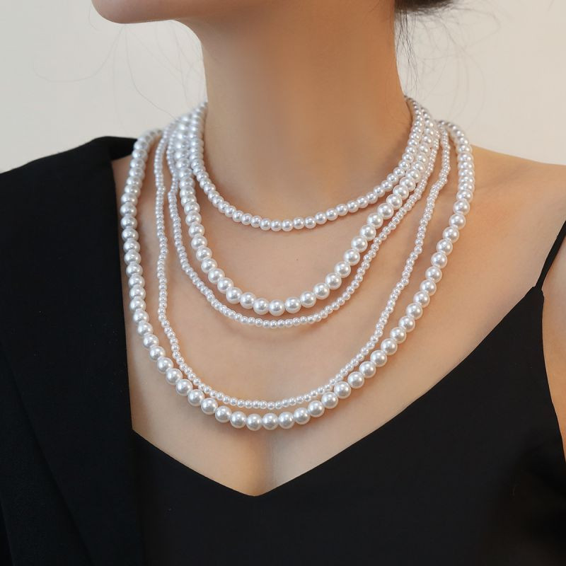 Многорядное колье из жемчуга с каскадным эффектом CJM16952