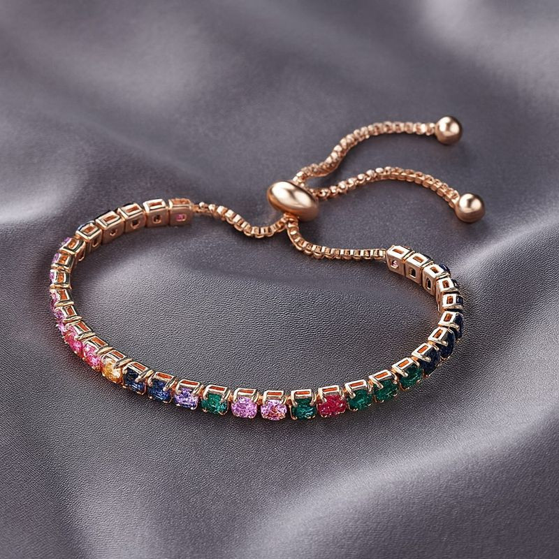 Браслет медь циркон напыление золотом 1J12503CJJ Браслет медь циркон напыление золотом 1J12503CJJ