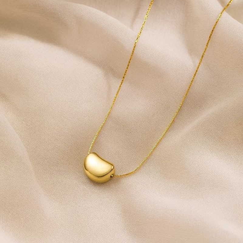 Золотистая Цепочка с кулоном в форме объемного сердца 1J12395CJJ Золотистая Цепочка с кулоном в форме объемного сердца 1J12395CJJ