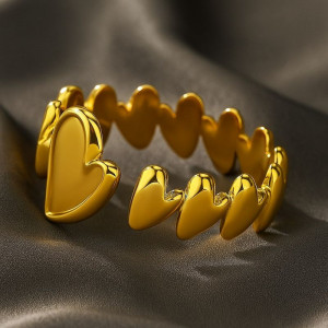 Кольцо медицинская сталь напыление золотом 1J12170CJJ Кольцо медицинская сталь напыление золотом 1J12170CJJ