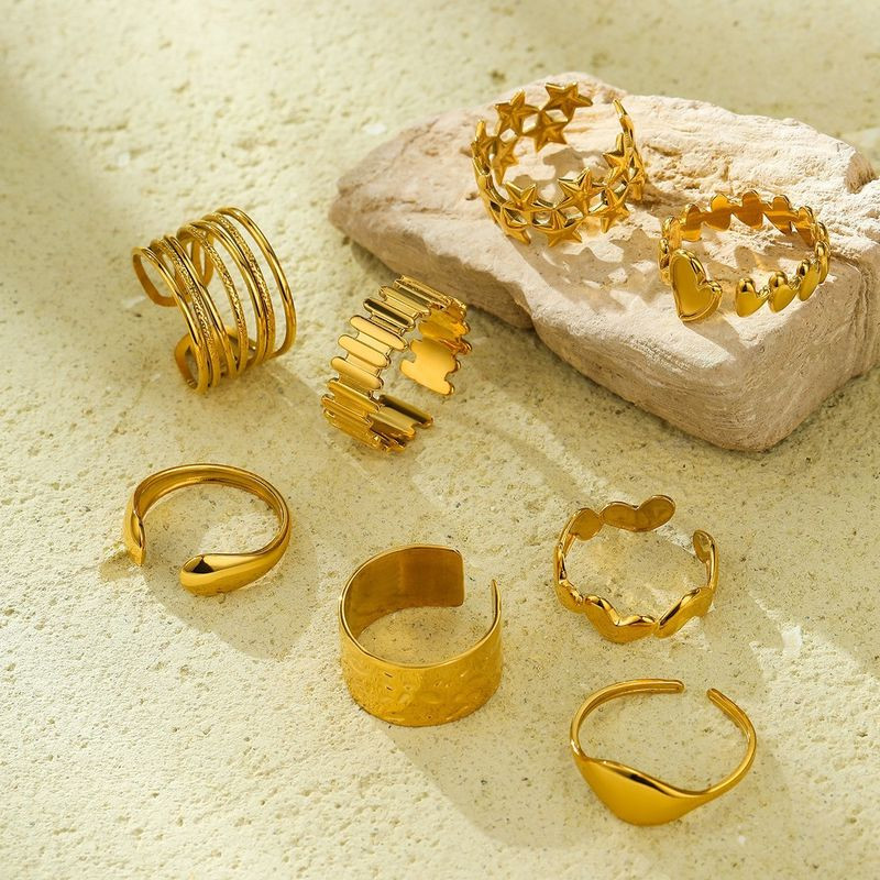 Кольцо медицинская сталь напыление золотом 1J12170CJJ