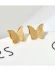 Стальные серьги в виде бабочек с микрокристаллами и напылением золотом J10013(CJJ)
