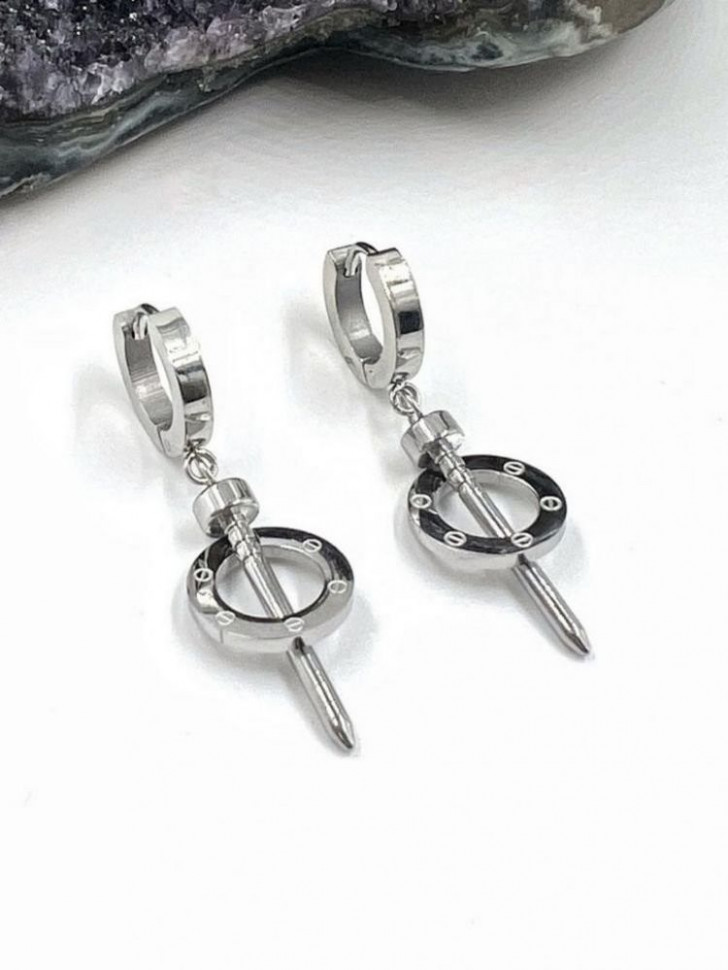 Стальные серьги-конго гвоздь J10253CJJ Стальные серьги-конго гвоздь J10253CJJ