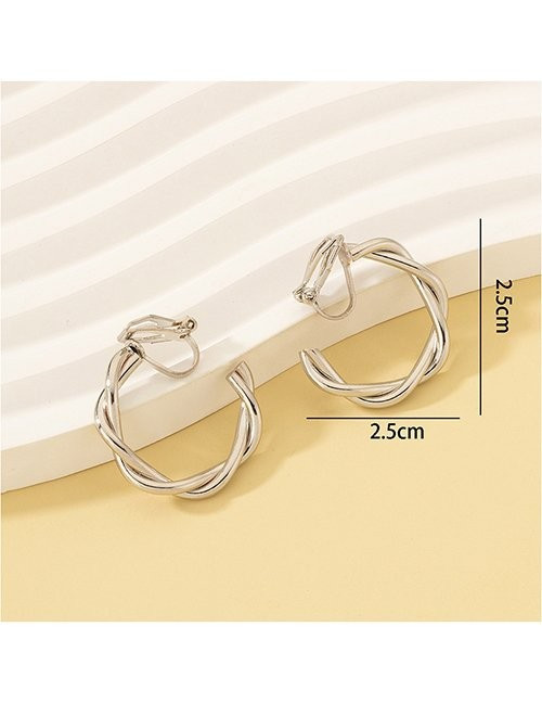 Комбинированные серьги-кольца из переплетенного металла Z63406