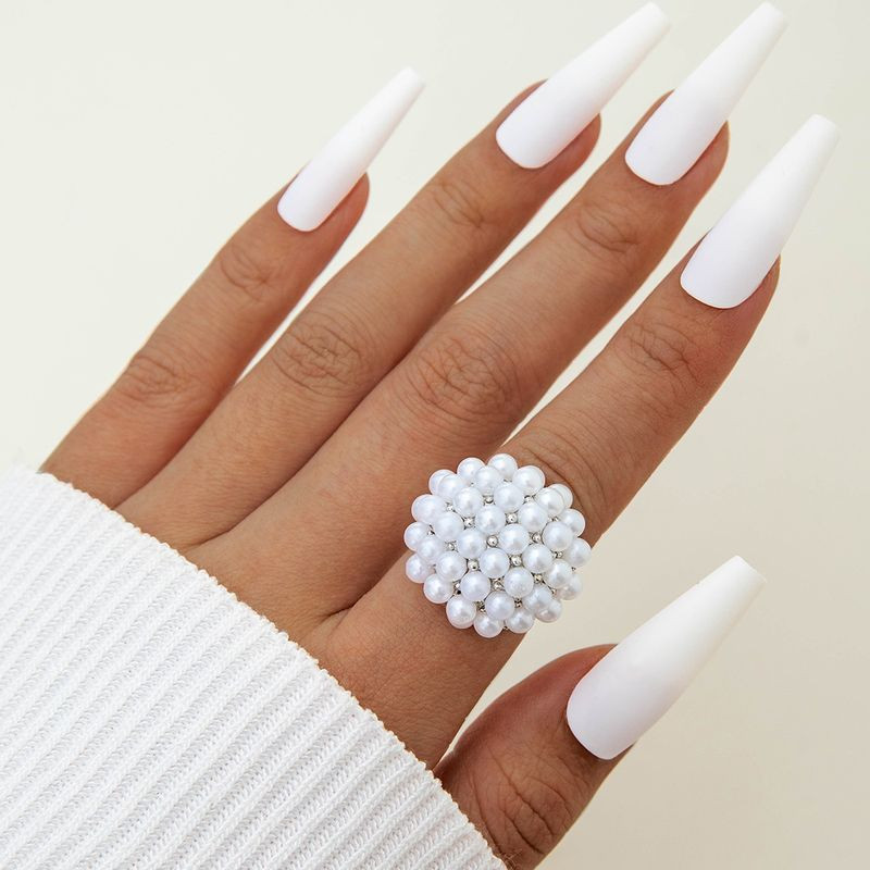 Объемное кольцо с россыпью жемчужных бусин 1J12195CJJ