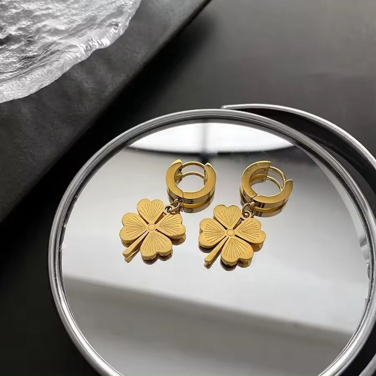 Серьги медицинская сталь с напылением золотом J10875CJJ