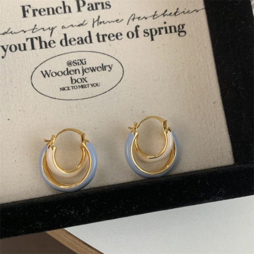 Серьги кольца ювелирный сплав с напылением золотом J11421CJJ Серьги кольца ювелирный сплав с напылением золотом J11421CJJ