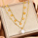 Золотистое многослойное колье с жемчугом CJL34082