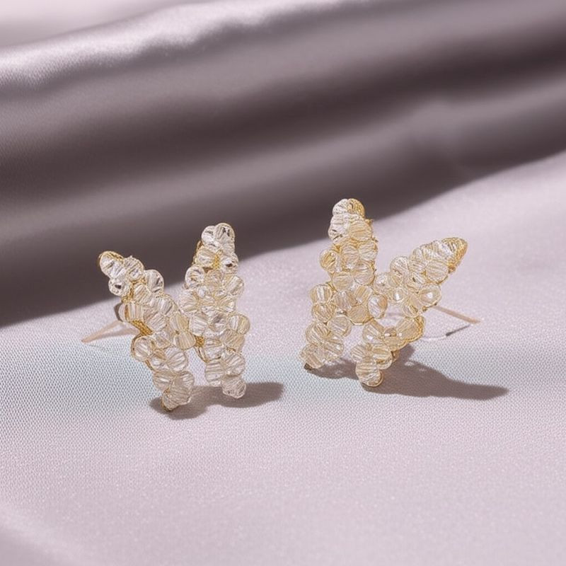 Роскошные серьги-бабочки с бисером 1J11940CJJ