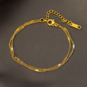 Браслет-цепочка многослойный из двух нитей 1J12001CJJ