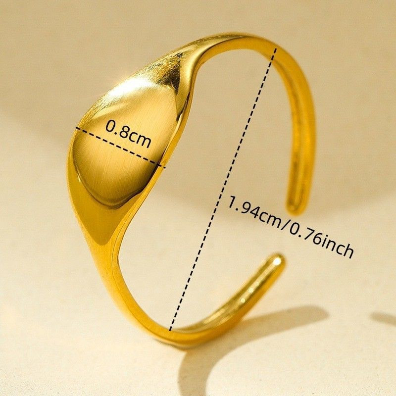 Лаконичное кольцо-печатка с овальной гладкой платформой 1J12171CJJ