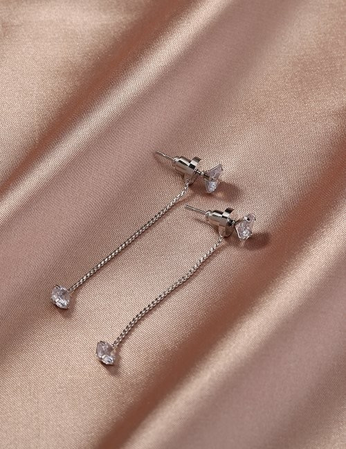 Серьги-цепочки с двойными кристаллами M10567