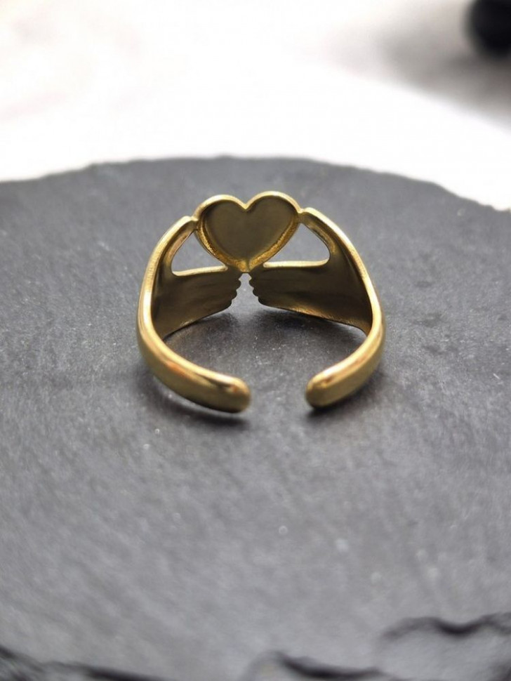 Разомкнутое кольцо в форме сложенных ладоней J11379CJJ