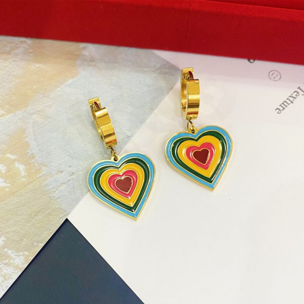 Серьги медицинская сталь с напылением золотом J10877CJJ Серьги медицинская сталь с напылением золотом J10877CJJ