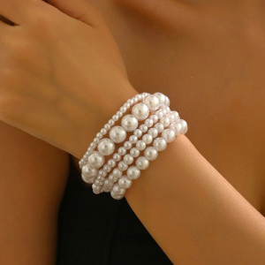 Браслет многорядный из жемчужных нитей CJP85074 Браслет многорядный из жемчужных нитей CJP85074