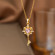 Золотое медное колье с цветком CJY61259