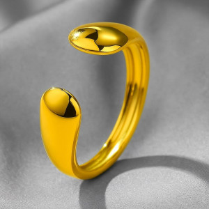 Кольцо медицинская сталь напыление золотом 1J12172CJJ