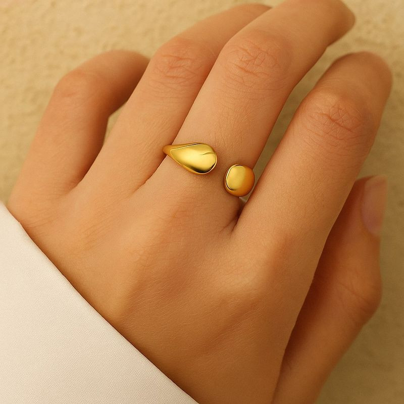 Кольцо медицинская сталь напыление золотом 1J12172CJJ