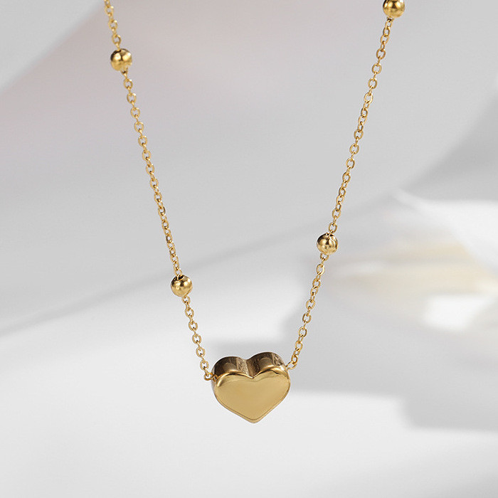 Цепочка стальная с напылением золотом кулон сердце J10158CJJ Цепочка стальная с напылением золотом кулон сердце J10158CJJ