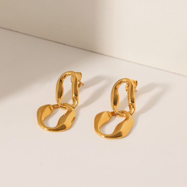 Серьги-кольца овальные из крупных звеньев CJL36202