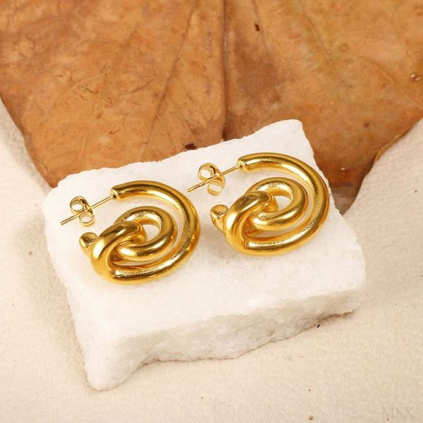 Серьги-пусеты Спирали объемные глянцевые CJL48973 Серьги-пусеты Спирали объемные глянцевые CJL48973