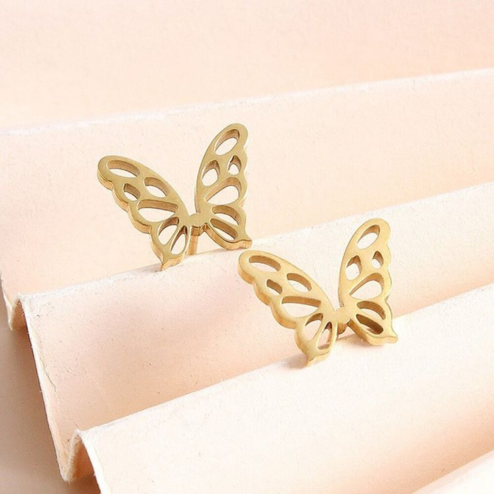 Серьги стальные бабочки Z82400MSK Серьги стальные бабочки Z82400MSK