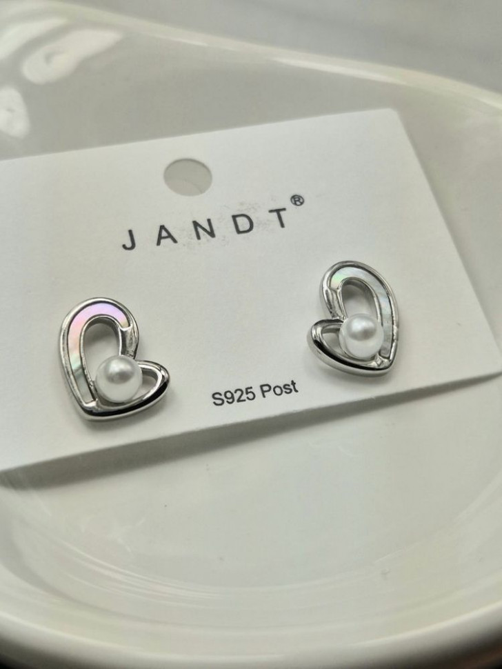 Серьги-гвоздики сердца объёмные J10717CJJ