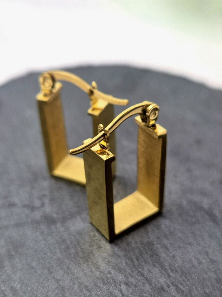 Серьги медицинская сталь с напылением золотом J11287CJJ