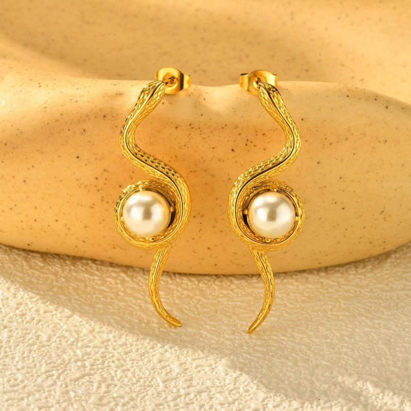 Серьги Висячие Абстрактные линии CJN82433