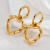 Золотистые серьги-кольца Сердца в стиле бамбук CJH86185
