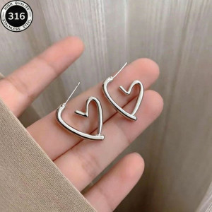 Стальные серьги из стали с сердцем CJZ47800 Стальные серьги из стали с сердцем CJZ47800