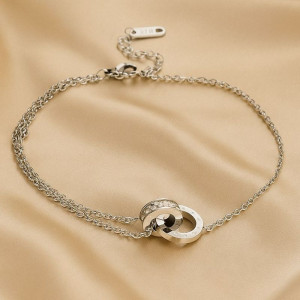 Браслет-цепочка с подвеской в виде колец 1J12003CJJ Браслет-цепочка с подвеской в виде колец 1J12003CJJ