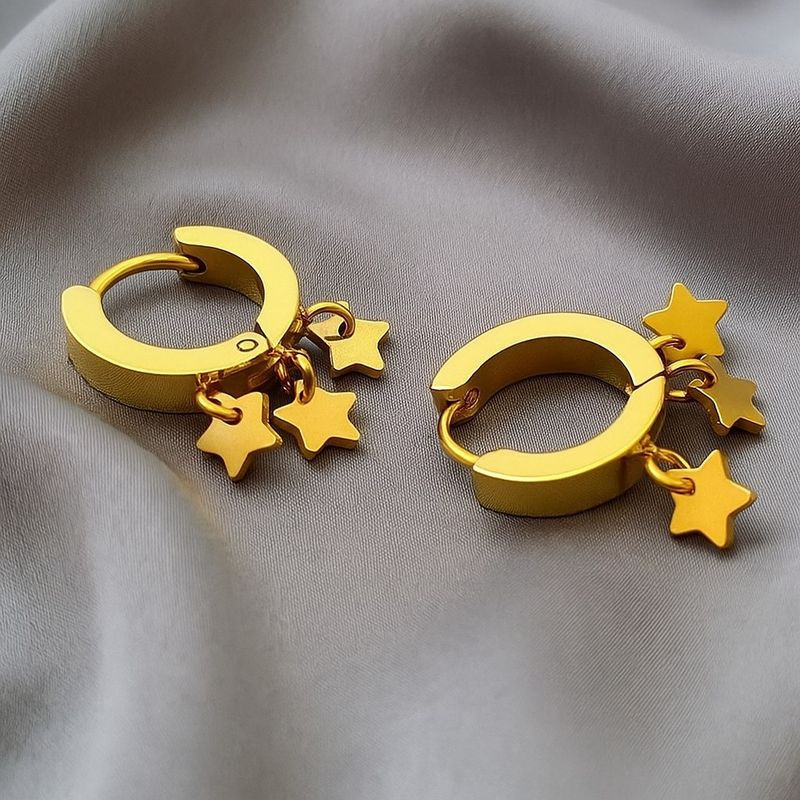 Серьги-кольца конго с набором подвесок в виде звезд J10256CJJ Серьги-кольца конго с набором подвесок в виде звезд J10256CJJ