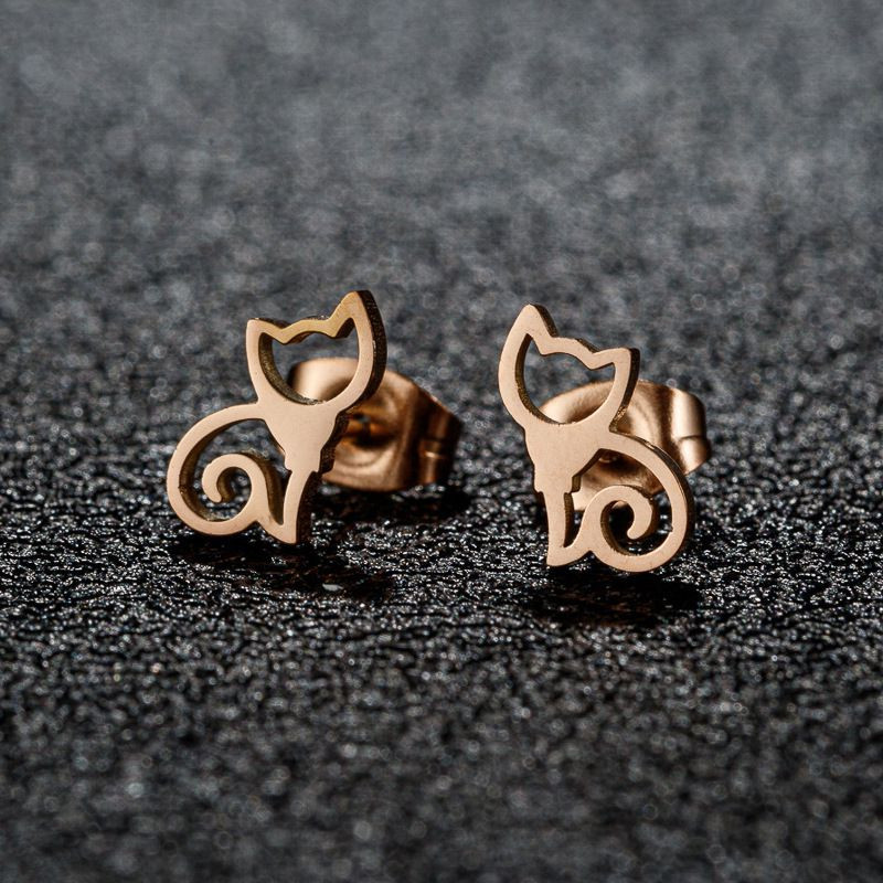 Серьги стальные кошки J11360CJJ Серьги стальные кошки J11360CJJ