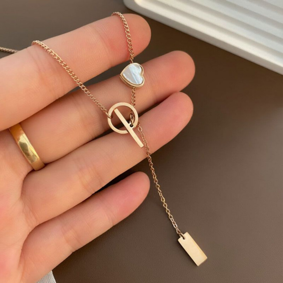 Стальное колье-галстук с кольцом и пластиной CJH14903 Стальное колье-галстук с кольцом и пластиной CJH14903