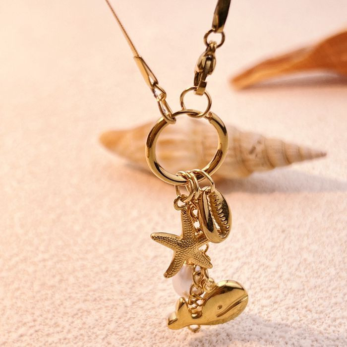 Золотистая цепочка с морскими подвесками CJM59632 Золотистая цепочка с морскими подвесками CJM59632
