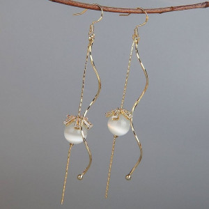 Серьги-спирали с жемчужной каплей J10453CJJ