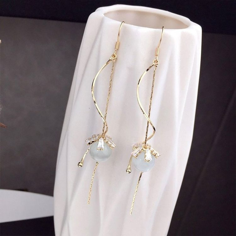 Серьги-спирали с жемчужной каплей J10453CJJ