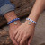 Чёрно-белый парный браслет с крестом ASUZ50459