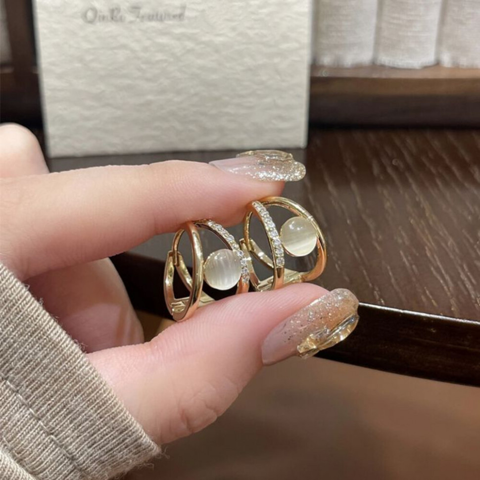 Серьги гвоздики ювелирный сплав с напылением золотом J11424CJJ