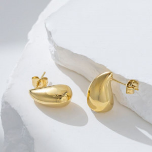 Серьги-пусеты Капли объемные гладкие CJL30293 Серьги-пусеты Капли объемные гладкие CJL30293